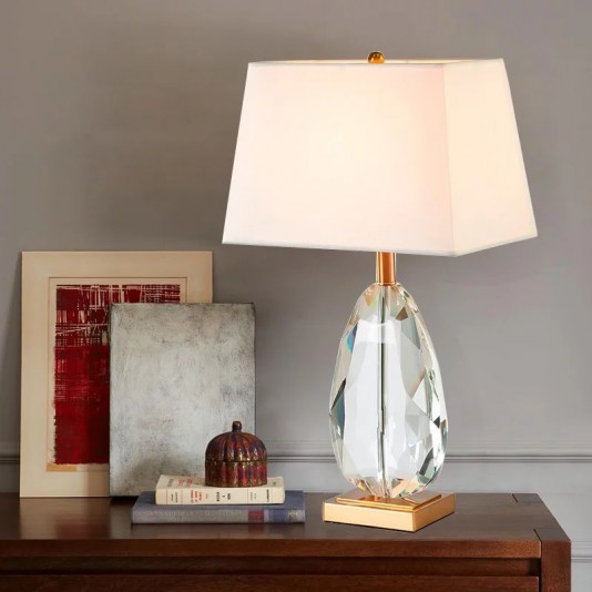 Lámpara de mesa decorativa de cristal para sala de estar y dormitorio