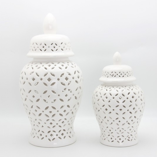 Adornos de cerámica de la decoración del hogar del blanco del florero de la moda