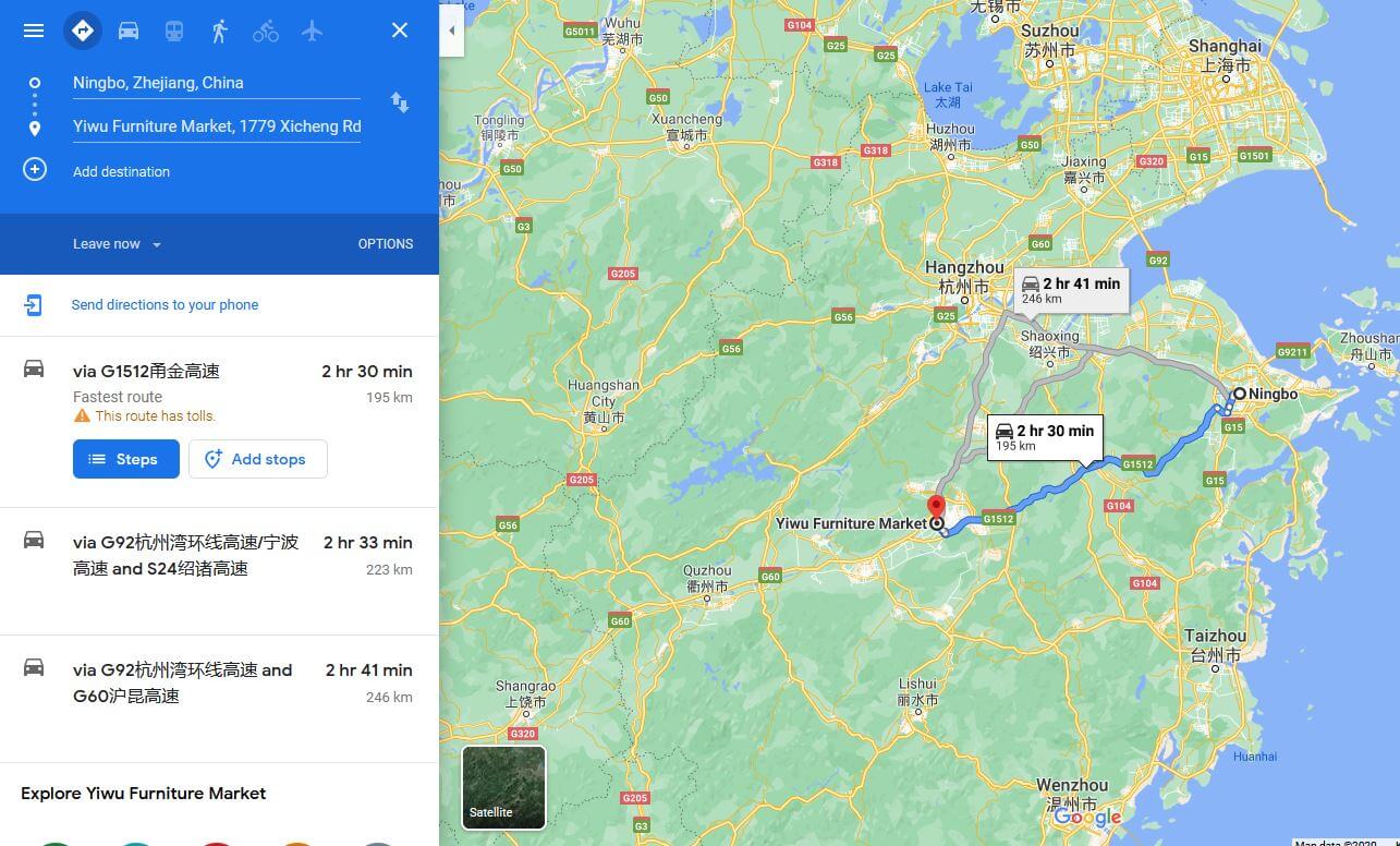 llegar a Yiwu desde Ningbo