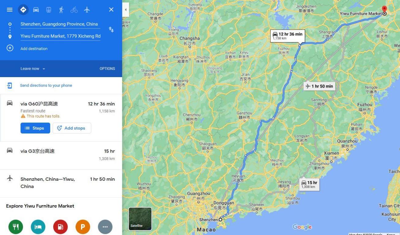 llegar a Yiwu desde Shenzhen